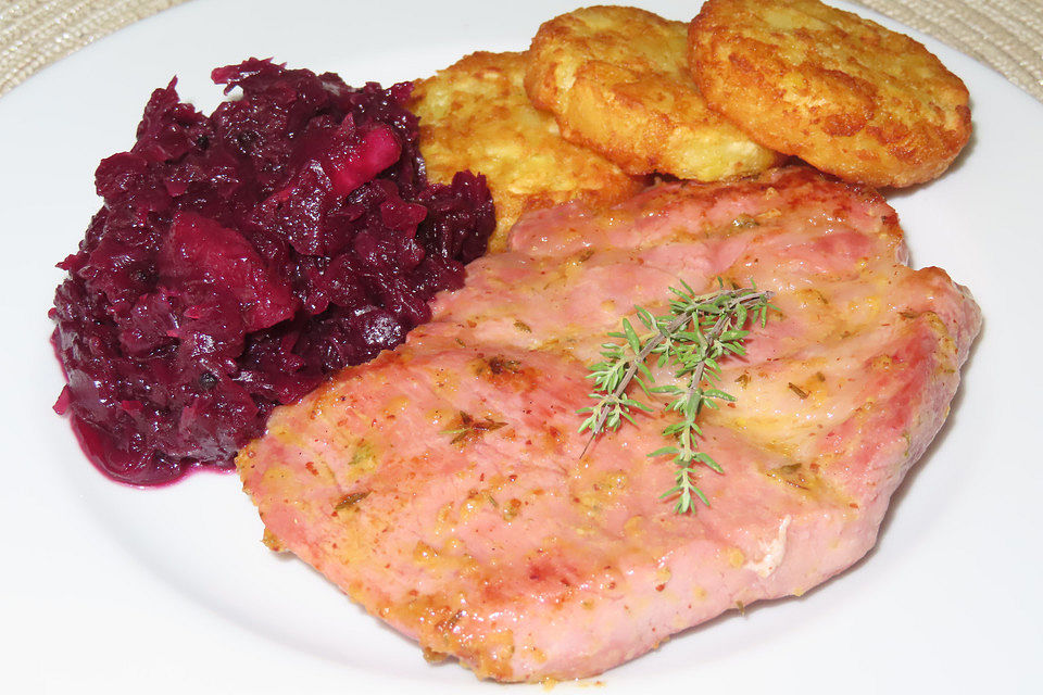 Kasselerkotelett mit Rotkohl