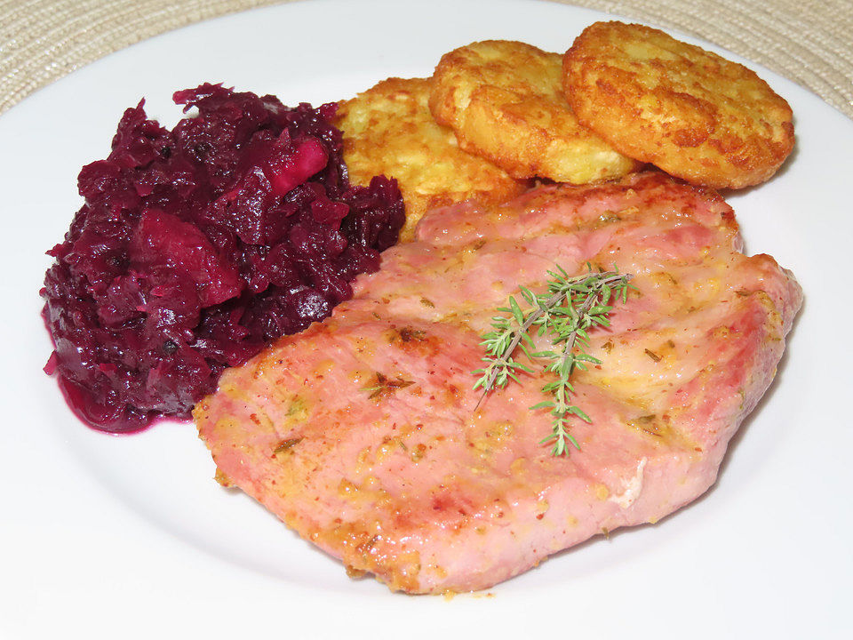 Kasselerkotelett mit Rotkohl