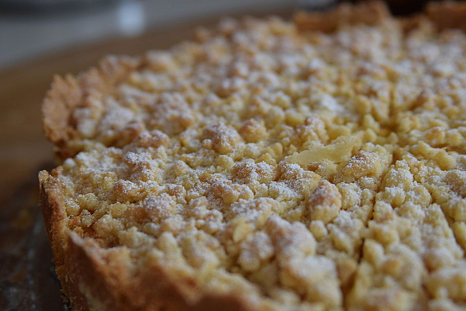 Saftiger Käsekuchen mit Aprikosen und Streuseln