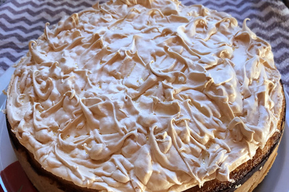 Mandarinen - Quark - Kuchen mit Baiserhaube