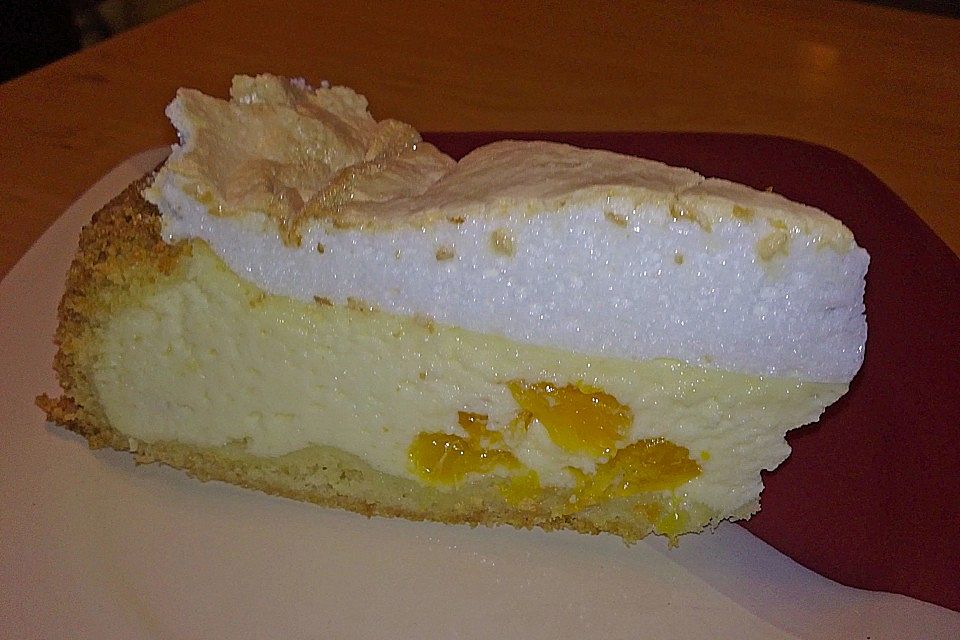 Mandarinen - Quark - Kuchen mit Baiserhaube