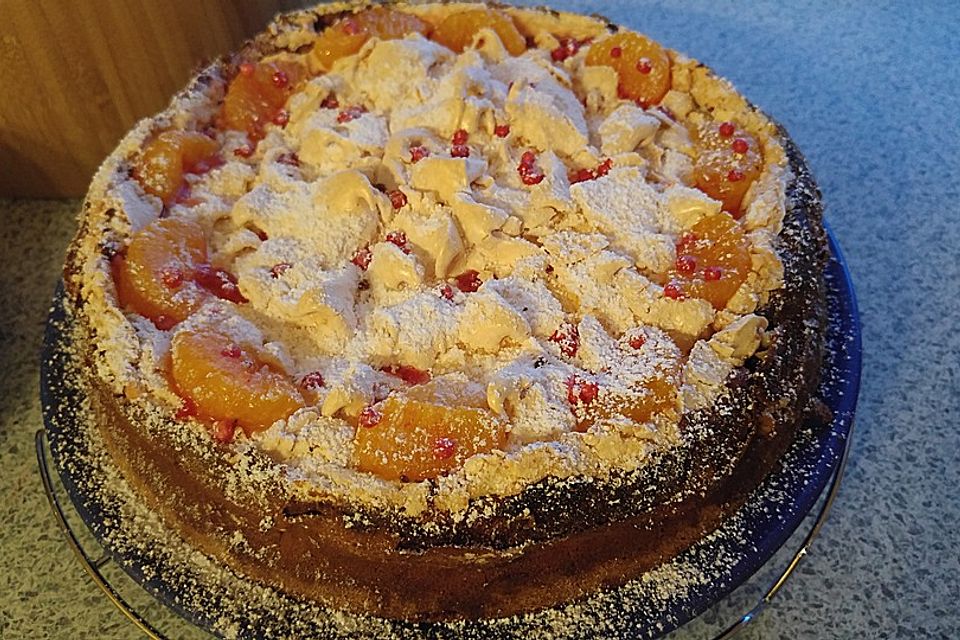 Mandarinen - Quark - Kuchen mit Baiserhaube