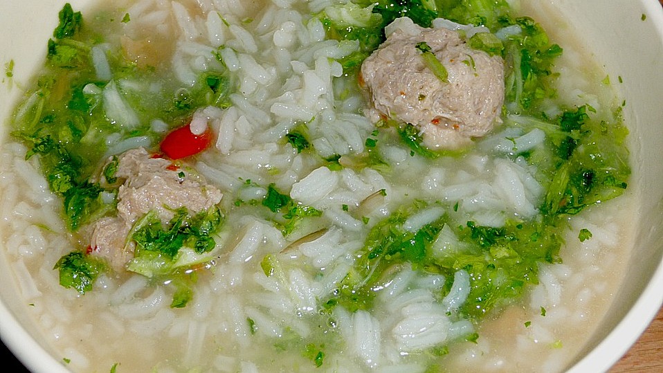 Tschohk - thailändische dicke Reissuppe mit Huhn von Dorry