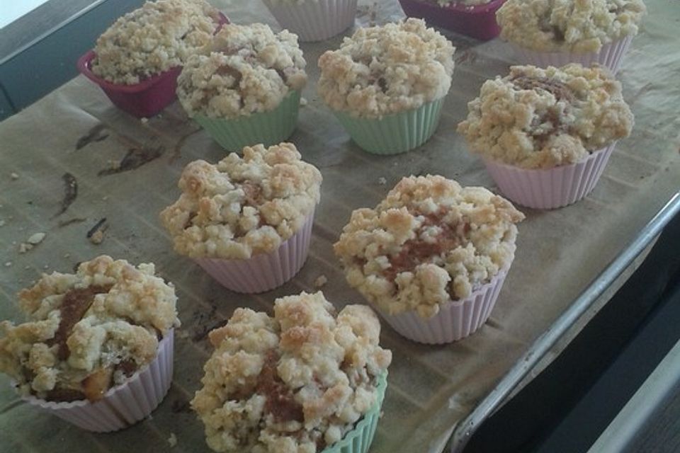 Rhabarbermuffins mit Streuseln