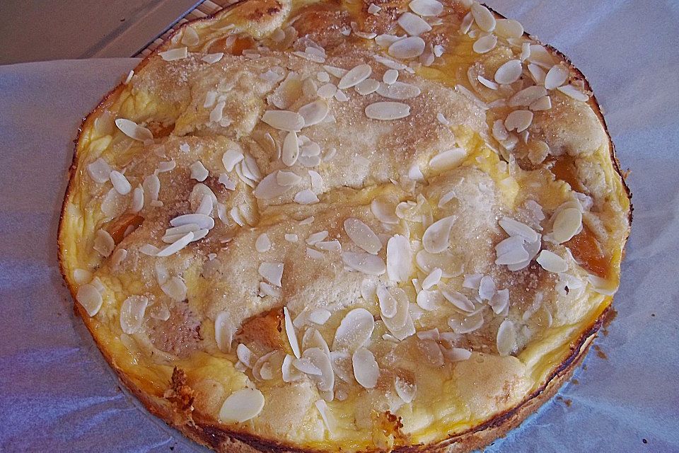 Pfirsichkuchen mit Buttermilchguss