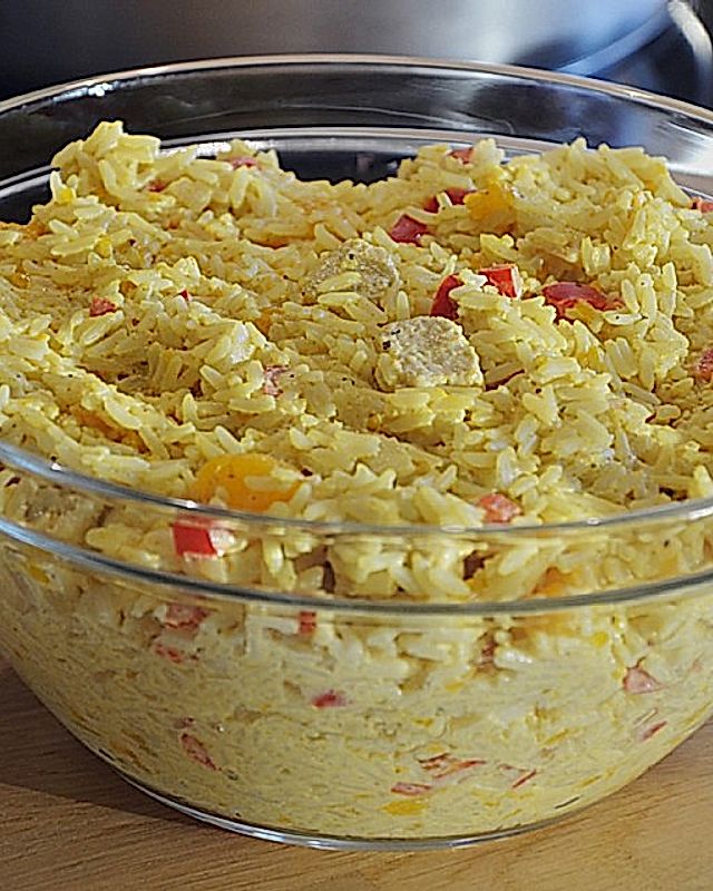 Curry - Reissalat mit Hühnchen