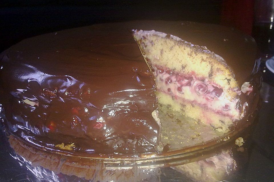 Sahnige Johannisbeertorte mit Schokolade