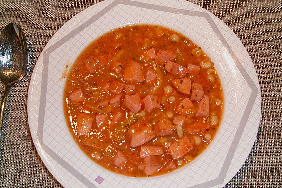 Bohnensuppe mit dicken weißen Bohnen