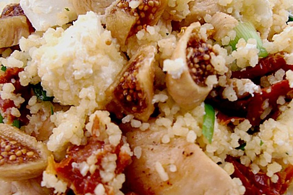 Couscous mit Hähnchen, Feigen und Ziegenkäse