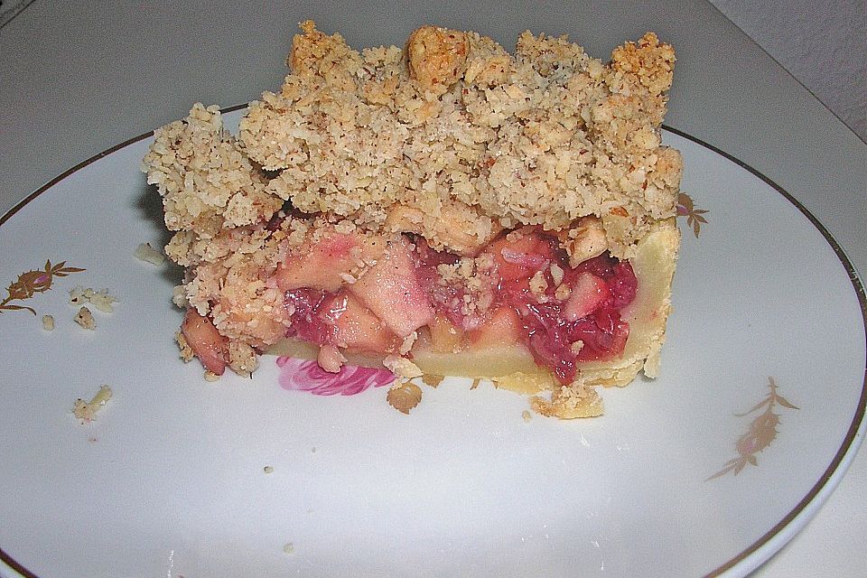 Apple Cherry Pie with Coconut Almond Crumb Topping