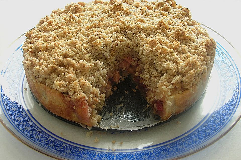 Apple Cherry Pie with Coconut Almond Crumb Topping