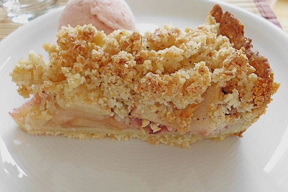 Apple Cherry Pie with Coconut Almond Crumb Topping