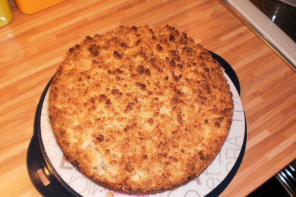 Apple Cherry Pie with Coconut Almond Crumb Topping