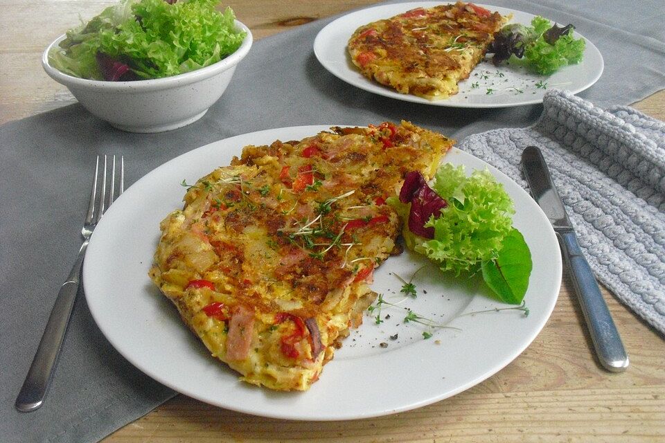 Kartoffel-Tortilla mit Kochschinken