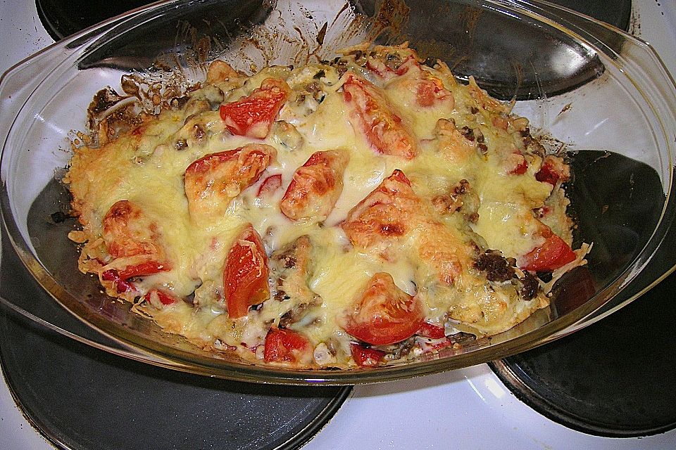 Kartoffelgratin mit Hack - Paprika - Tomaten