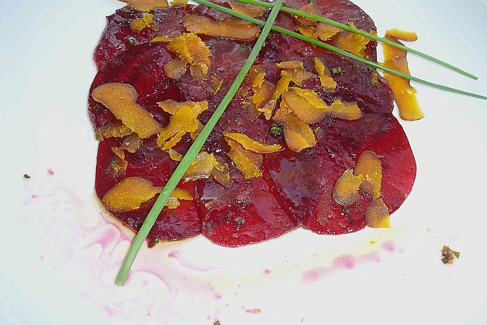 Zitroniges Rote Bete - Carpaccio mit Bottarga