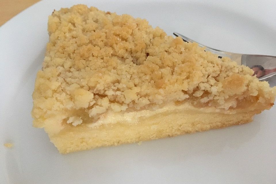 Pfirsich - Mascarpone - Kuchen mit Streuseln