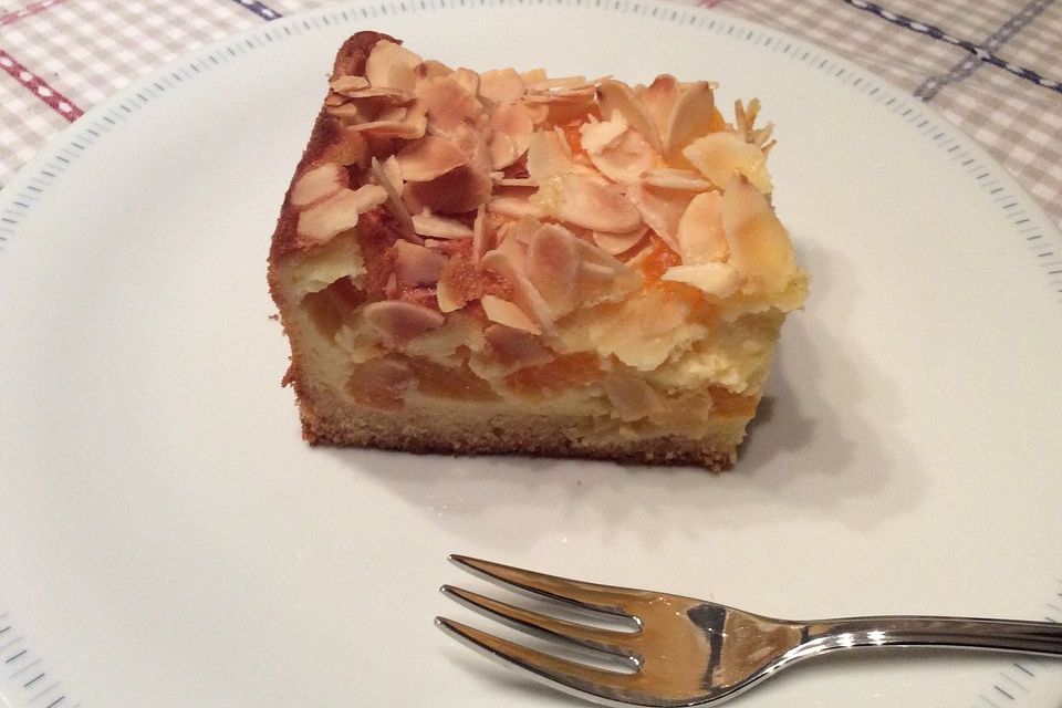 Pfirsich - Mascarpone - Kuchen mit Streuseln