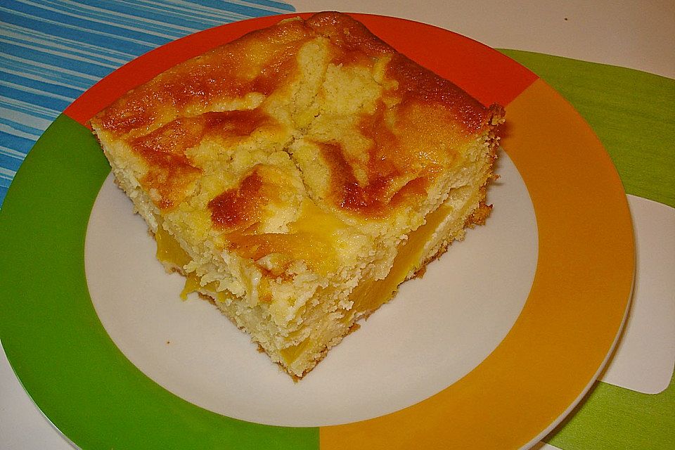 Pfirsich - Mascarpone - Kuchen mit Streuseln