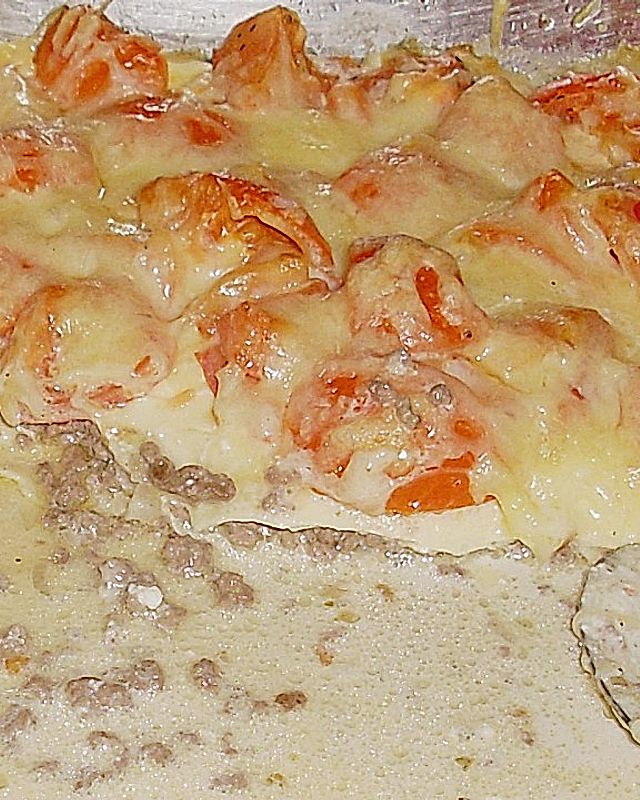 Hack -Tomaten Lasagne mit Schafskäse