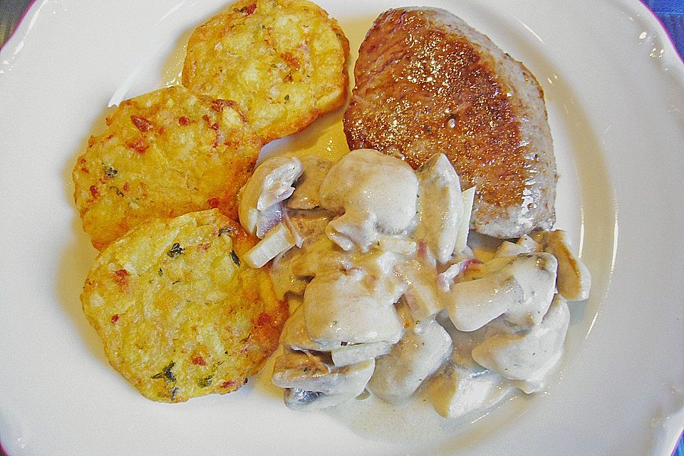 Champignons in Parmesan-Sahne-Sauce