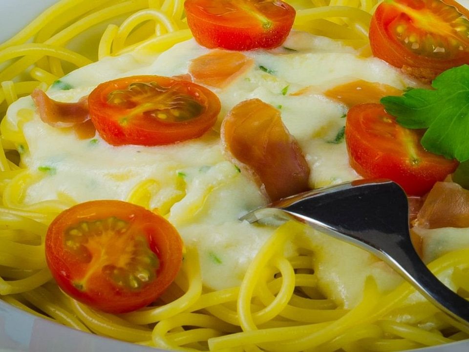 Spaghetti mit Schinken -Sahnesoße von taschii| Chefkoch