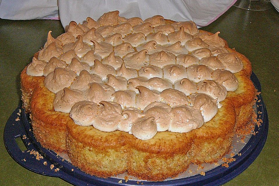 Aprikosen - Birnen - Kuchen mit Baiser