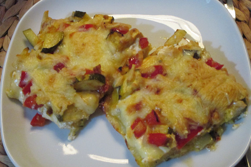 Polenta mit Paprika - Käse - Kruste