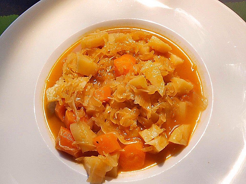 Sauerkrautsuppe Vegetarisch Von Tonkha Chefkoch