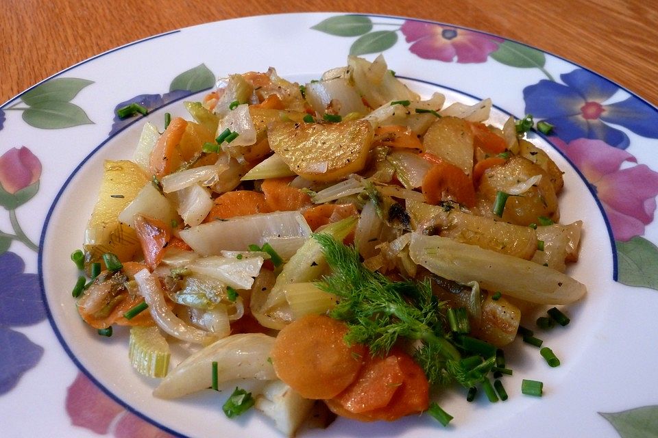 Fenchel - Chicorée - Gemüsepfanne