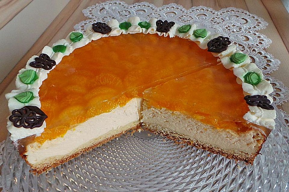 Quarkkuchen mit Mandarin-Orangen