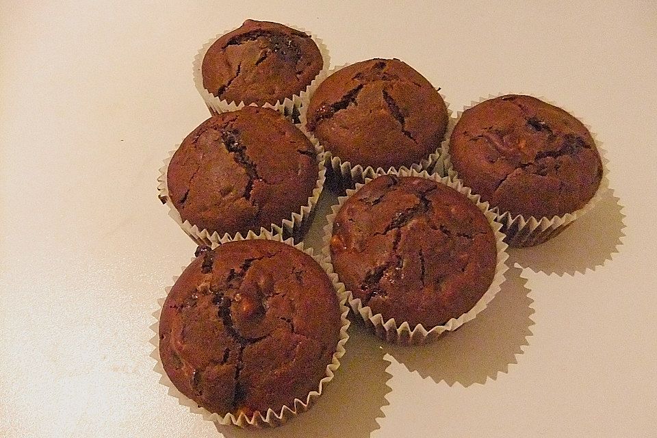 Saftige Schoko - Bananen - Muffins Saftige Schoko - Bananen - Muffins