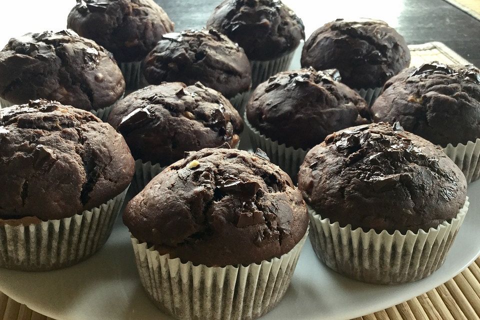 Saftige Schoko - Bananen - Muffins Saftige Schoko - Bananen - Muffins