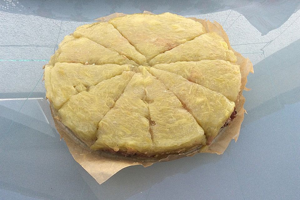 Rhabarberkuchen mit Bananen