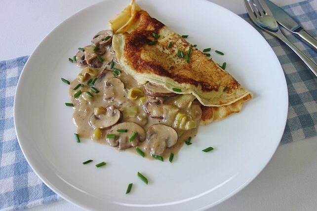 Pfannkuchen mit Porree - Pilz - Füllung von Alexandra-N| Chefkoch