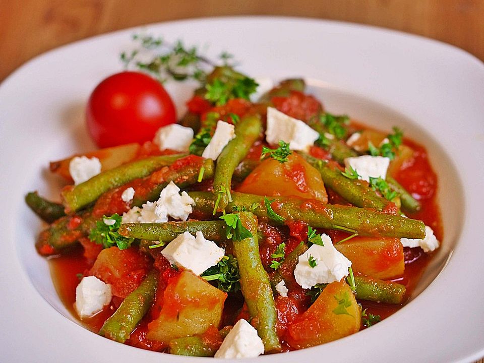 Grüne Bohnen in Tomaten-Öl-Sauce mit Kartoffeln von kaliorexi| Chefkoch