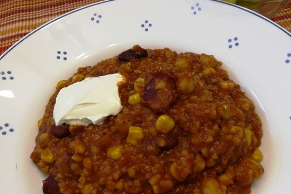 Vegetarisches Chili mit Bulgur