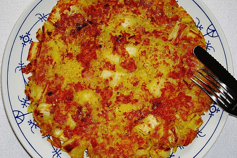Spargelrösti mit Schinkenwürfeln Spargelrösti mit Schinkenwürfeln