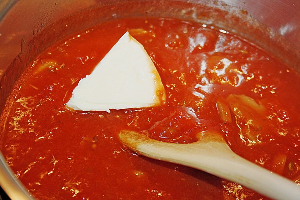 Pastasauce mit Champignons, Tomaten und Sahne