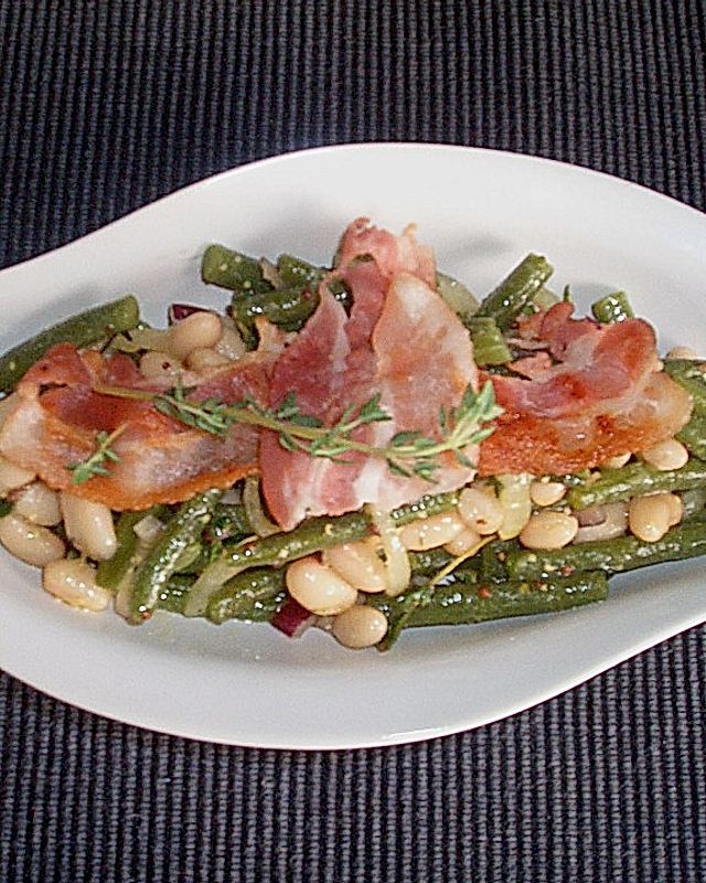Bohnensalat mit Speck - Senf - Dressing