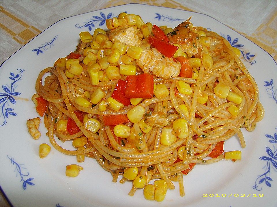 Spaghetti mit Geflügel und Gemüse von Nicky0110| Chefkoch