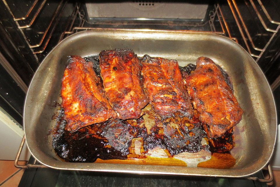 Sweet'n Spicy Spareribs  aus dem Backofen