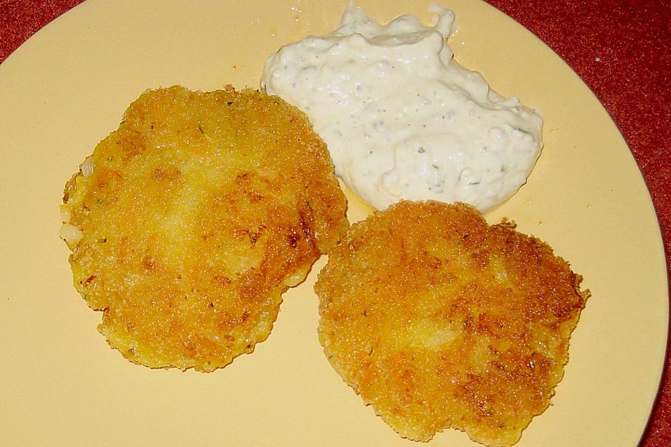 Gemüsepuffer mit Joghurt - Dip