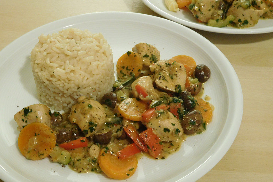 Mediterrane Pfanne mit Hühnchen