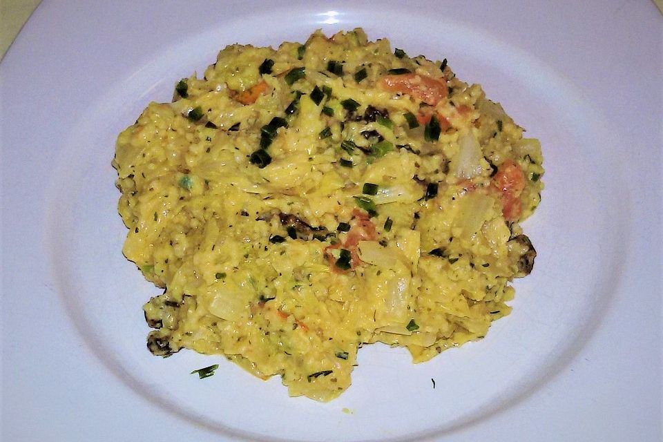 Chinakohl mit Couscous aus der Pfanne