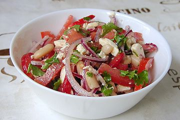 Bohnen Tomaten Salat Mit Schafskase Von Dielilith Chefkoch