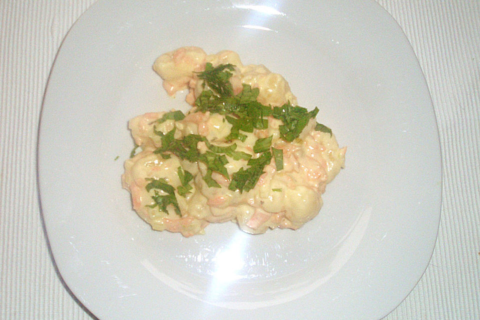 Gnocchi mit Rucola - Lachs - Creme