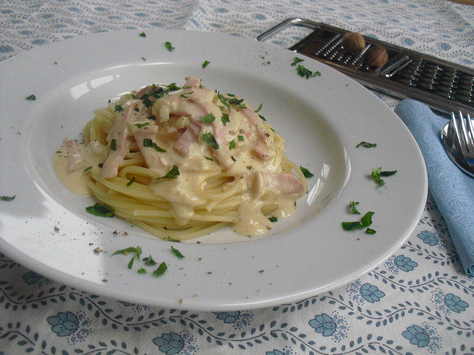 Spaghetti mit Schinken - Sahne - Sauce von Stift1 | Chefkoch