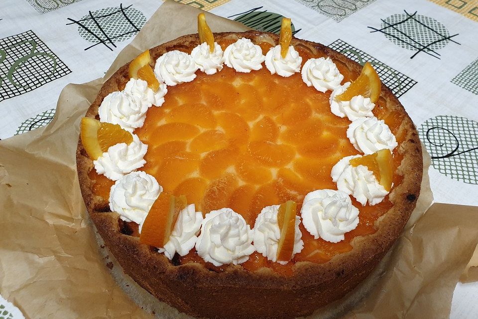 Schmandkuchen mit Mandarinen