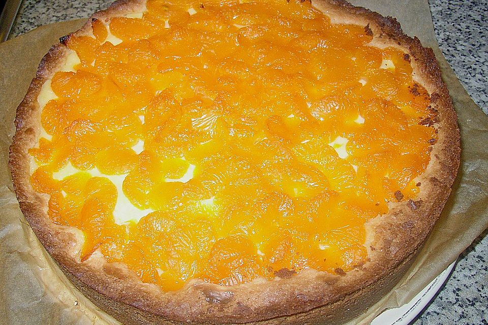 Schmandkuchen mit Mandarinen